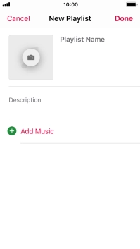 Press the text input field and key in a name for the playlist.