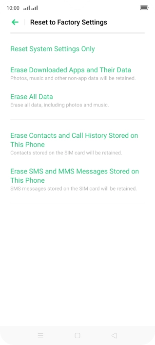 Press Erase All Data.