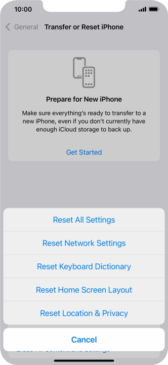 Press Reset All Settings.