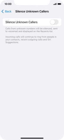 Press the indicator next to 