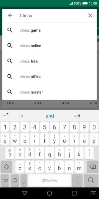 Key in the name or subject of the required app and press the search icon.