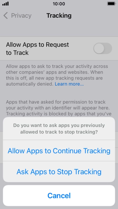 If you turn off the function, press the required setting.