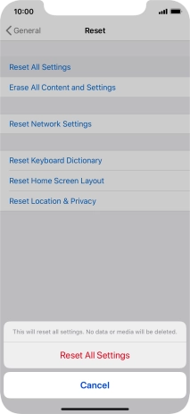 Press Reset All Settings.