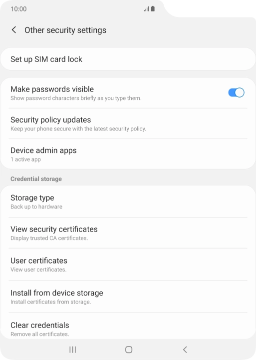 Press Set up SIM card lock.