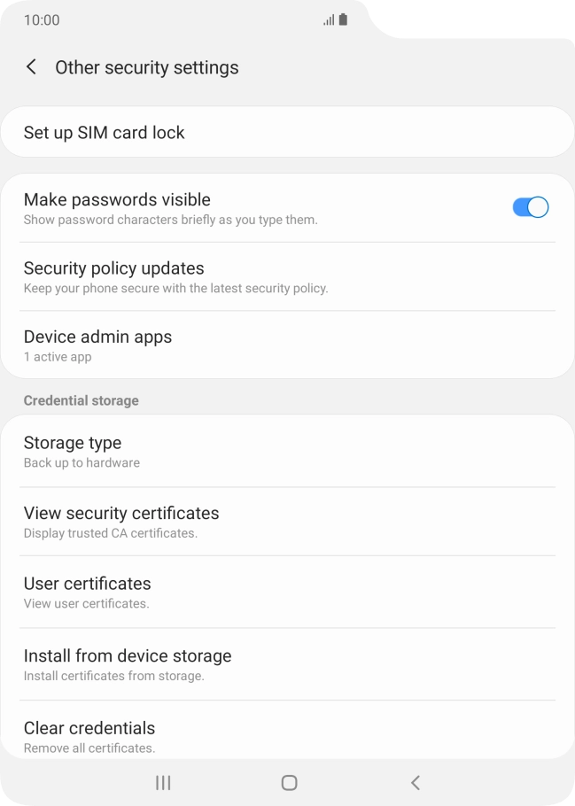 Press Set up SIM card lock.