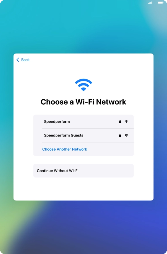 Press the required Wi-Fi network.