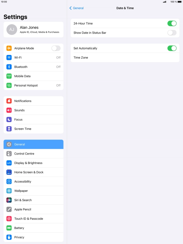 Press the indicator next to 