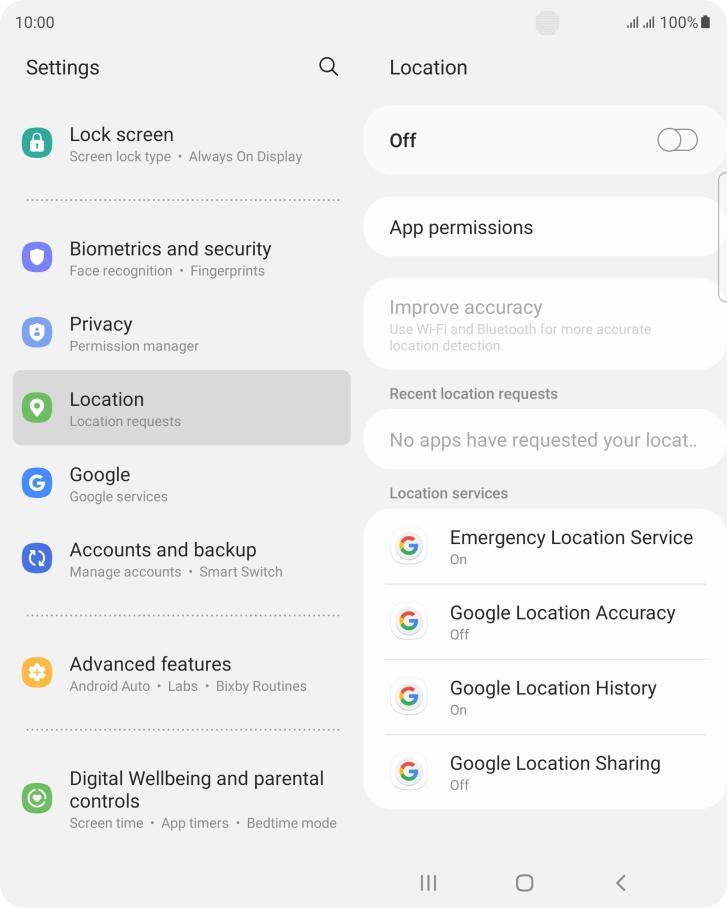 Press the indicator to turn the function on or off.