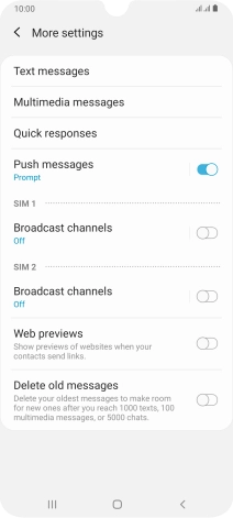Press Text messages.