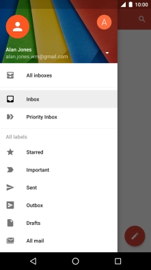 Press the drop down list next to the email address.