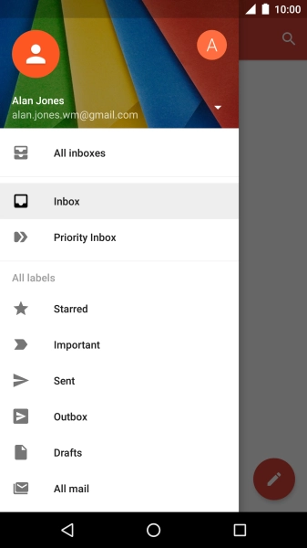 Press the drop down list next to the email address.