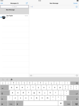 Press To: and key in the first letters of the recipient's name.