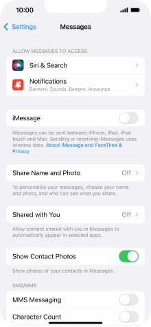 Press the indicator next to 