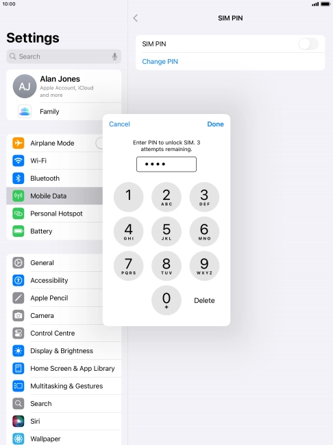 Key in your PIN and press Done.