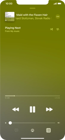 Press the shuffle icon to turn the function on or off.