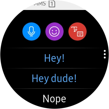 Press the write reply icon and key in the required text.