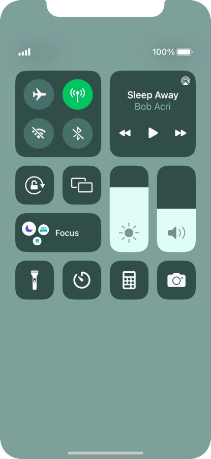Press the flight mode icon to turn the function on or off.