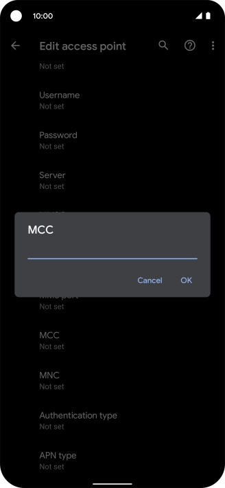 Key in 505 and press OK.
