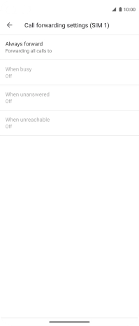 Press the required divert type.