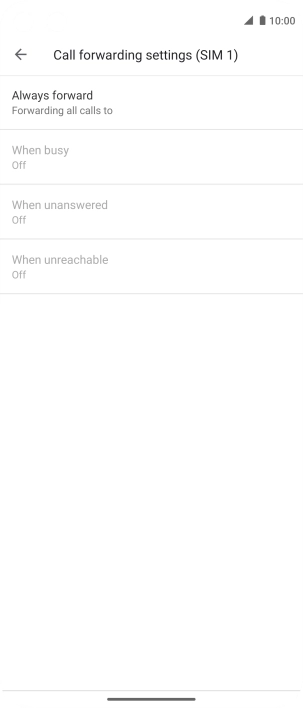 Press the required divert type.