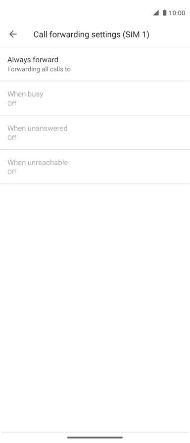 Press the required divert type.