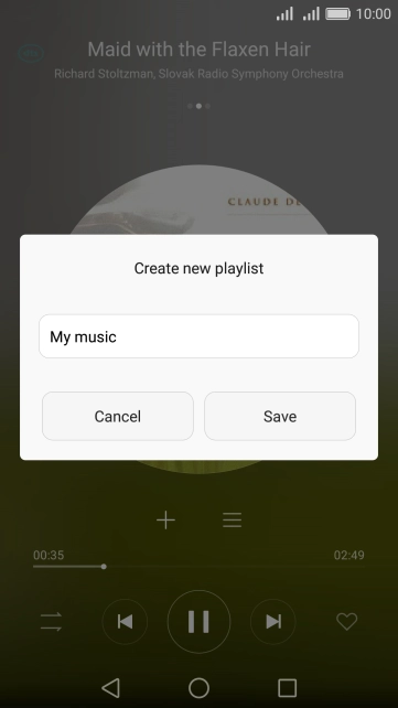 Key in a name for the playlist and press Save.