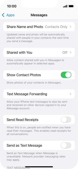 Press the indicator next to 