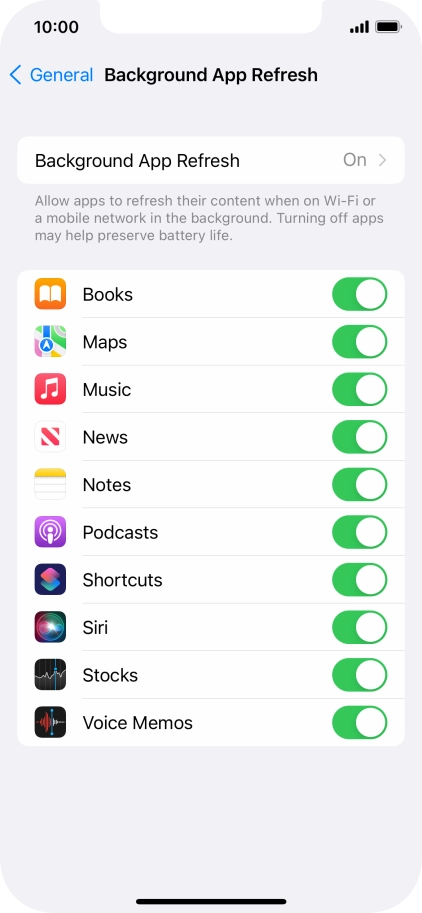 Press Background App Refresh.