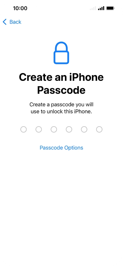 Press Passcode Options.