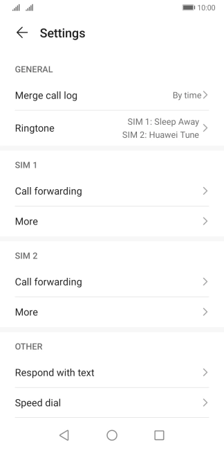 Press More below the required SIM.