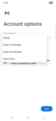 Press the required setting.