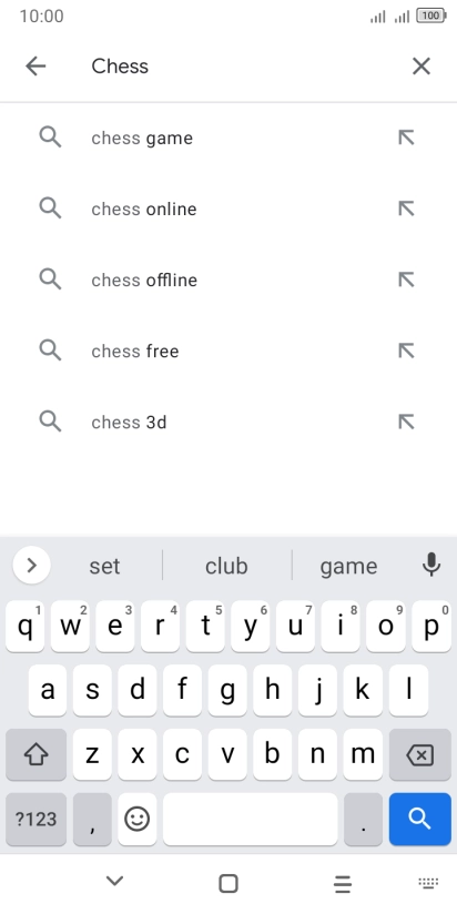 Key in the name or subject of the required app and press the search icon.