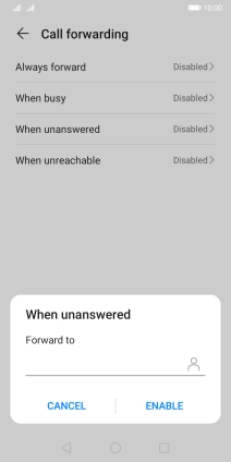 Key in +61414121121 and press ENABLE.
