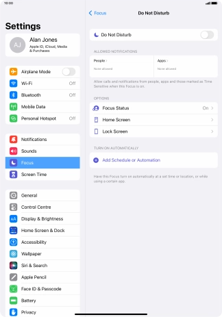 Press People and follow the instructions on the screen to select which contacts you would like to receive calls and notifications from when Do Not Disturb is turned on.