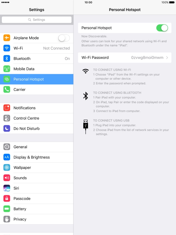 Press Wi-Fi Password and key in the required password.