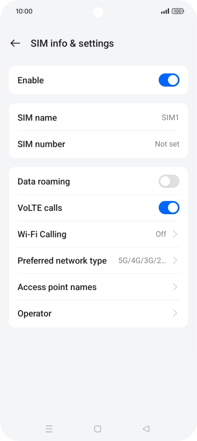 Press Access point names.