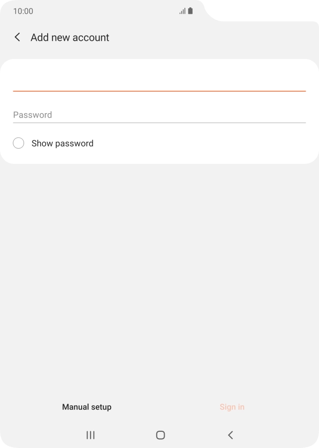 Press Password and key in the password for your email account.