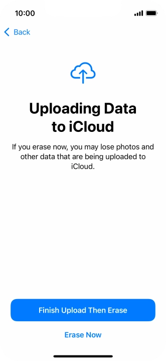 Press the required setting.