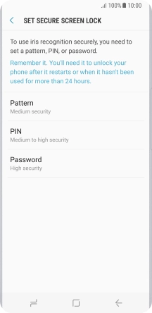 Press the required setting and follow the instructions on the screen to create an additional phone lock code.