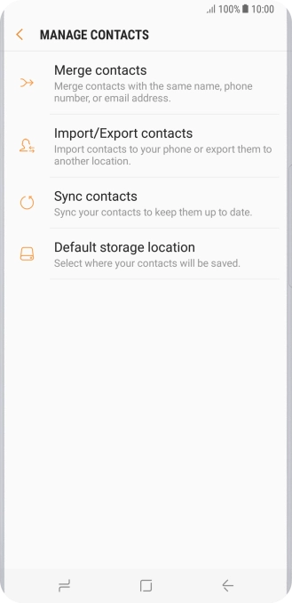 Press Import/Export contacts.