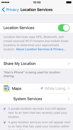 Press the indicator next to 