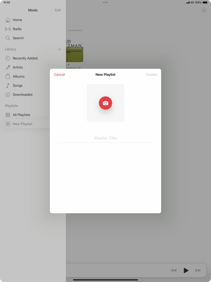 Press the text input field and key in a name for the playlist.