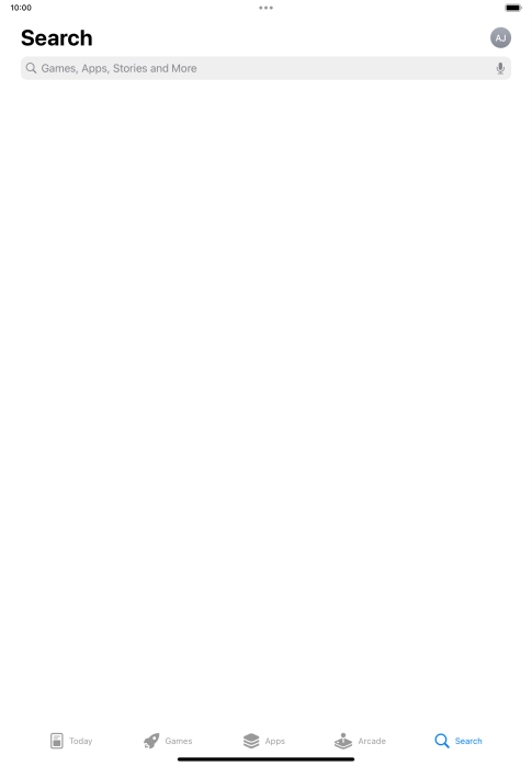 Press the search field.