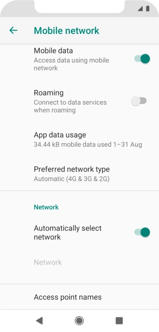 Press Access point names.