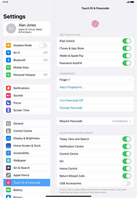 Press the indicator next to 