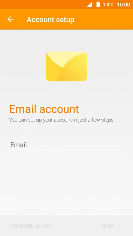 Press Email and key in your email address.