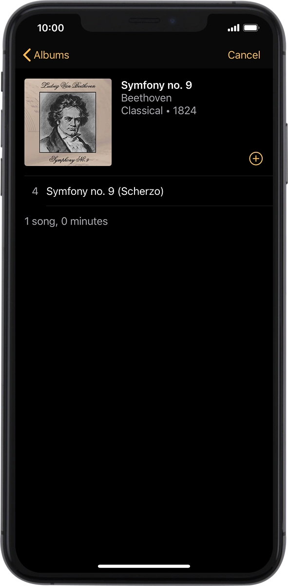 On your phone: Press the required playlist or album to transfer the audio files to your Apple Watch.