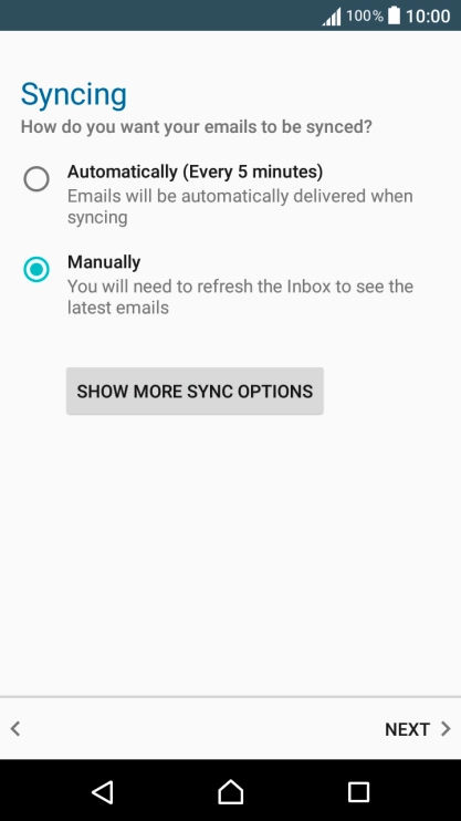 Press SHOW MORE SYNC OPTIONS.