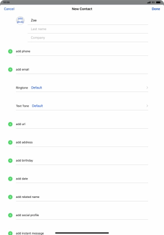 Press Last name and key in the last name.