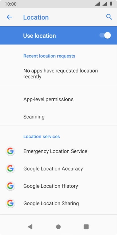 Press Google Location Accuracy.
